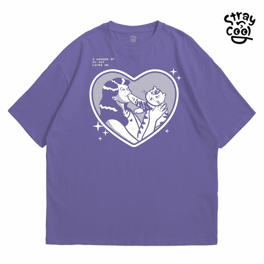 Strayandcool "I wonder if my cat loves me" Oversized T-shirt