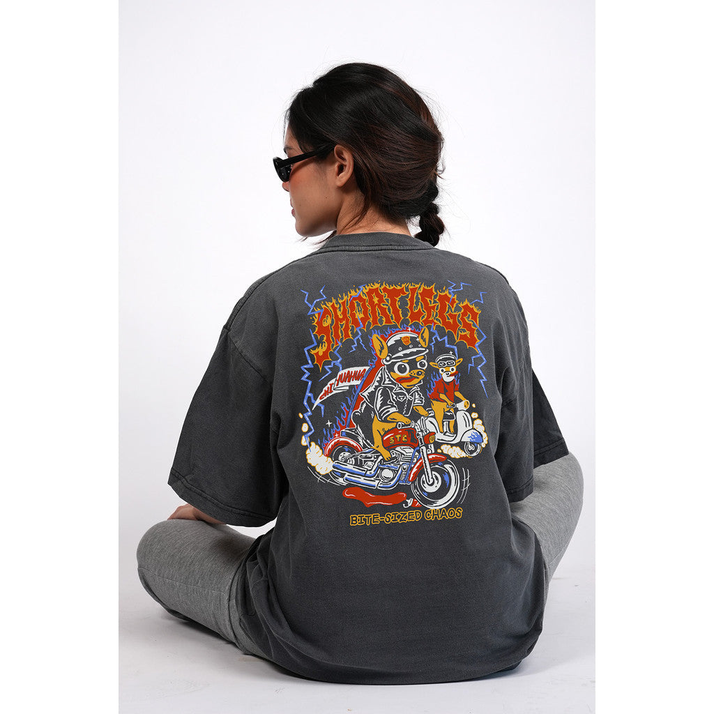 Strayandcool "Short Legs" Oversized T-shirt, Washed Fabric