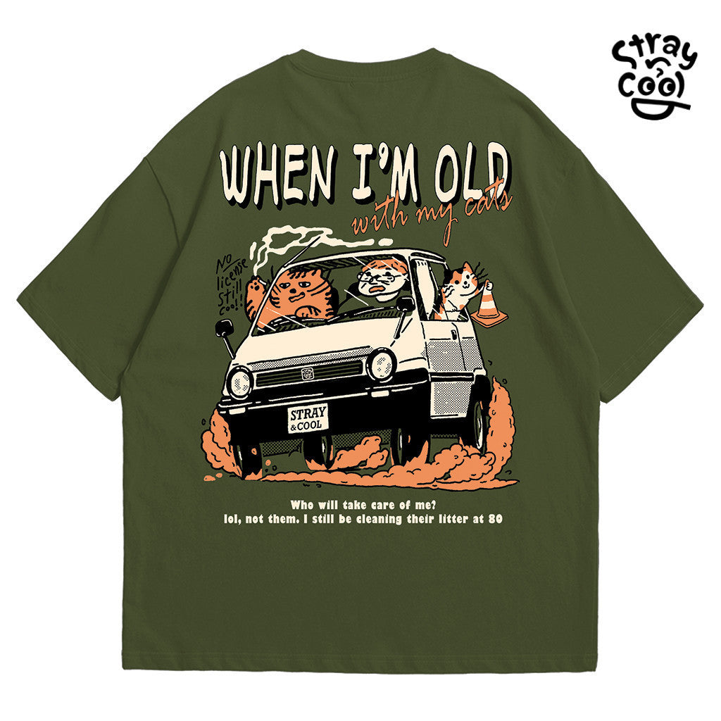 Strayandcool "When I'm old with my cat" Oversized T-shirt