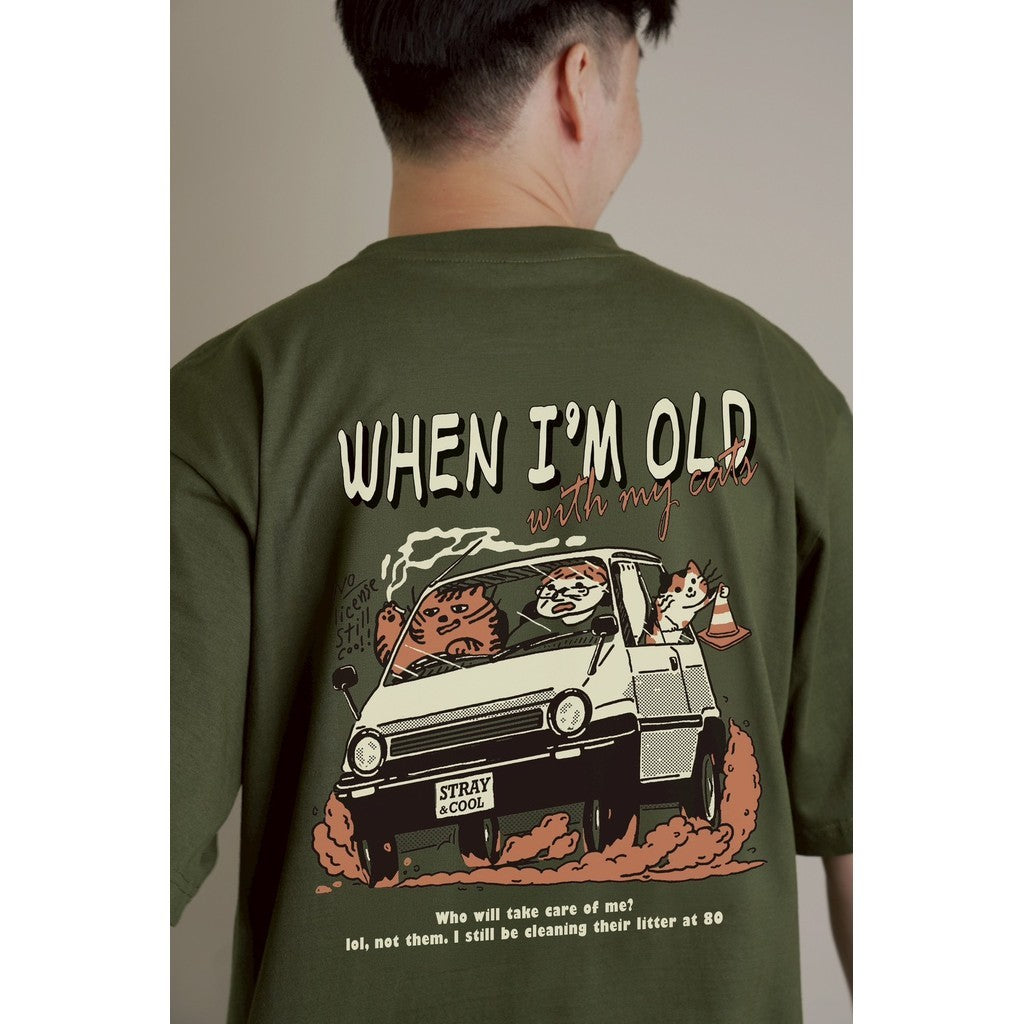 Strayandcool "When I'm old with my cat" Oversized T-shirt