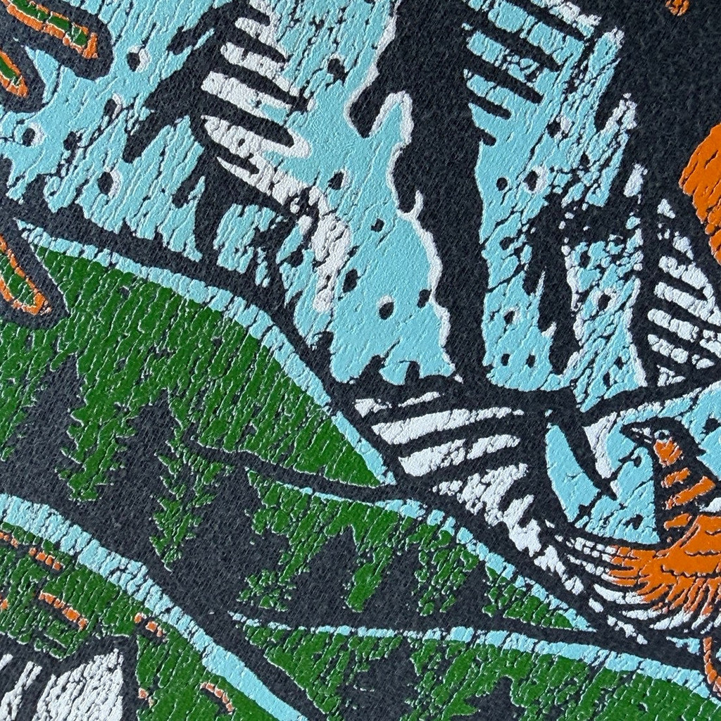 Strayandcool "Bird Watching Club" Oversized T-shirt, Washed Fabric, Cracked Texture