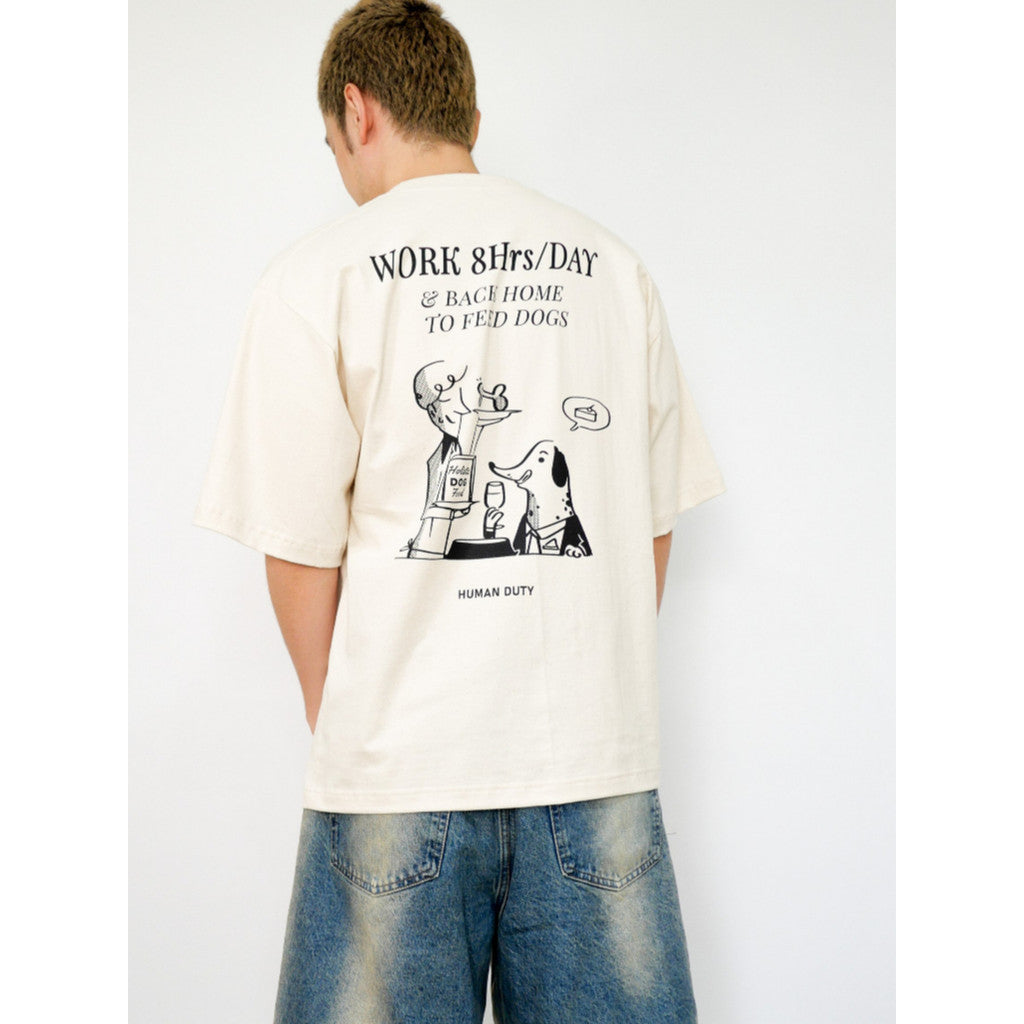 Strayandcool "Work 8hrs to feed dog" Oversized T-shirt