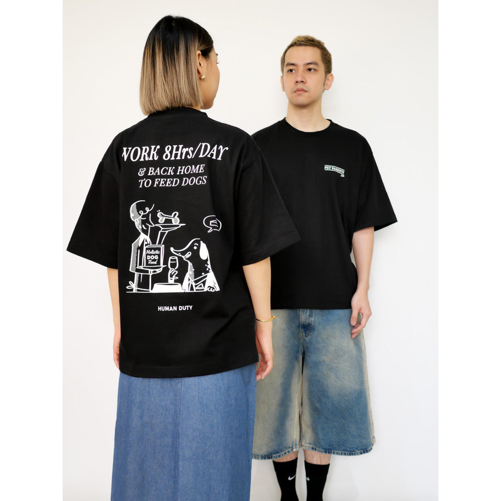Strayandcool "Work 8hrs to feed dog" Oversized T-shirt